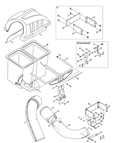 General Assembly Bagger Diagram and Parts List for 19A30002 (000)(2009) Cub Cadet Lawn Tractor